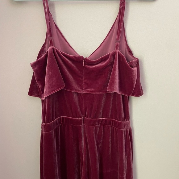 BB Dakota Velvet Wine Jumpsuit - Picture 6 of 11